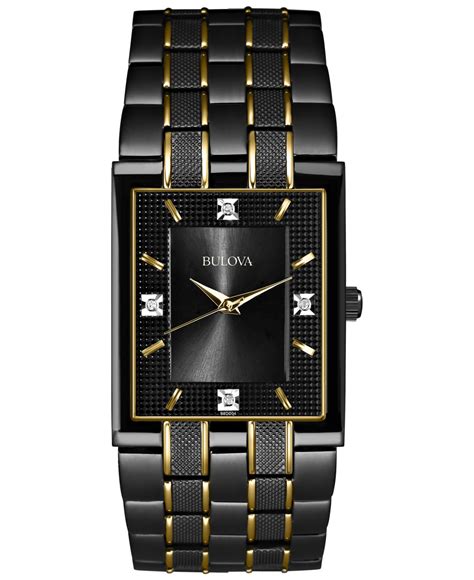 bulova watch black and gold.